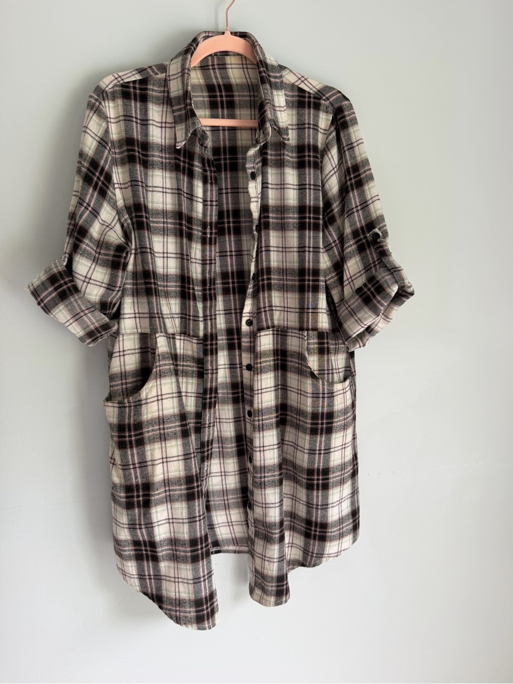 Flannel Duster Shacket with Pockets! Large-XLarge